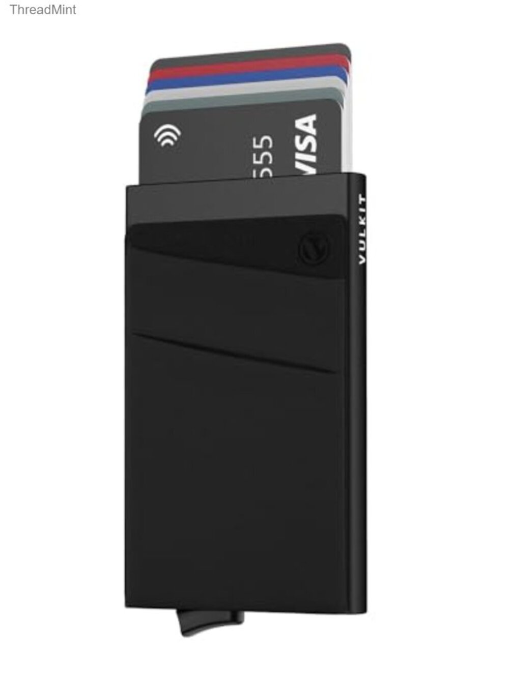 Slim RFID Blocking Metal Card Holder Wallet with Money Pocket Pop Up